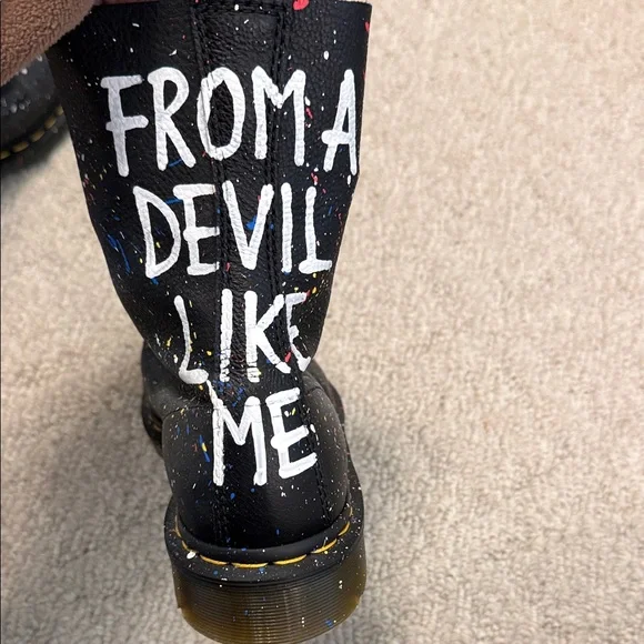 Boots with Colorful Paint Splatter - Picture 4 of 5